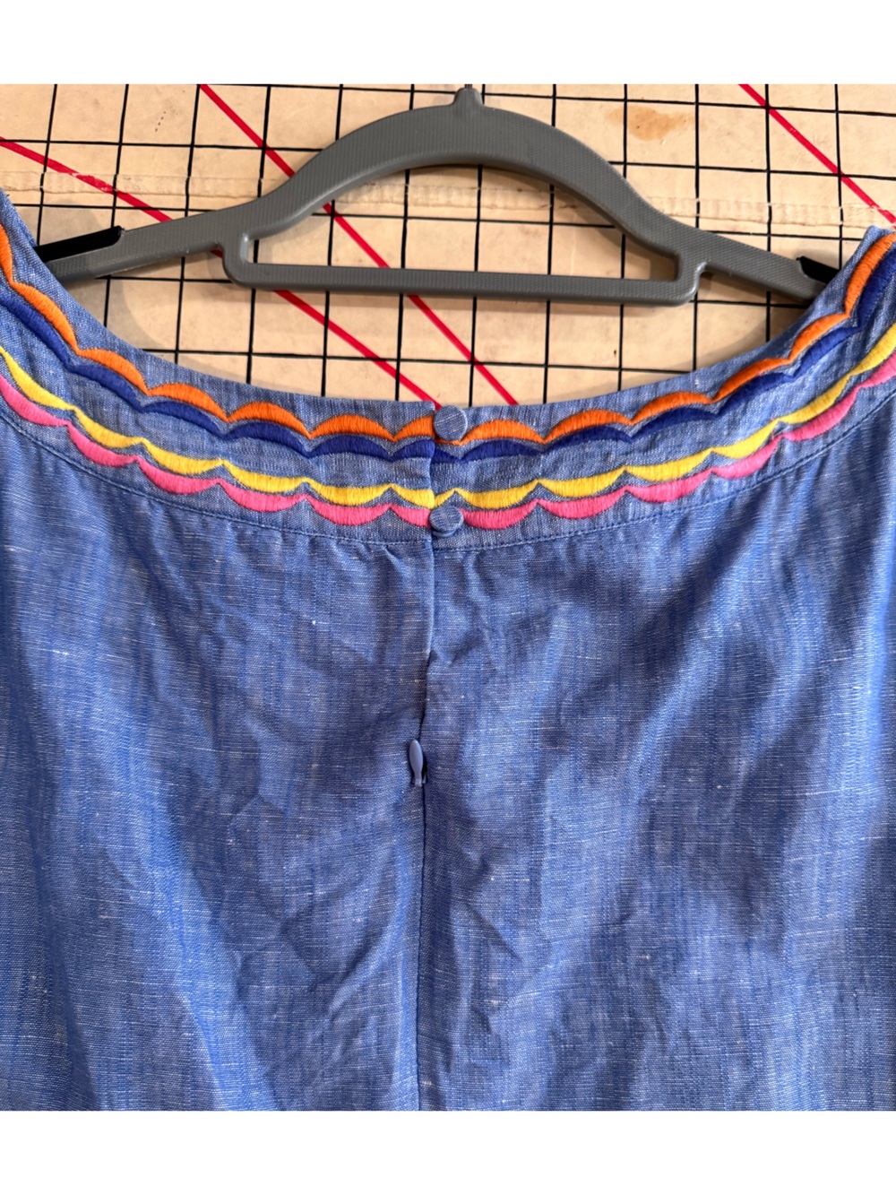 Talbots Embroidered Size 22W Linen-Blend Sleeveless Shift Dress - Picture 6 of 6